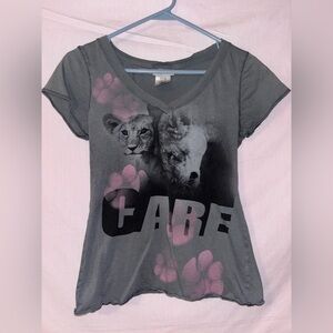 Disney Gray and Pink Lion King Cat T-Shirt